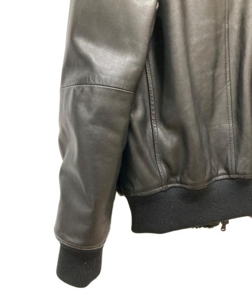 EMMETI（エンメティ）EMMETI (エンメティ) ムートンレザーブルゾン ブラック サイズ:40の古着・服飾アイテム