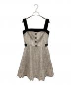 HER LIP TOハーリップトゥ）の古着「Margaux Tweed Mini Dress petale」｜アイボリー