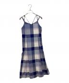 BLUE LABEL CRESTBRIDGEブルーレーベルクレストブリッジ）の古着「チェックソフティーボイル ワンピース」｜ブルー×パープル