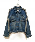 MIHARA YASUHIROミハラヤスヒロ）の古着「異素材ドッキングデニムジャケット」｜インディゴ