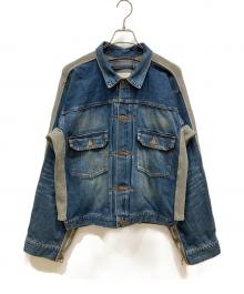 MIHARA YASUHIRO（ミハラヤスヒロ）の古着「異素材ドッキングデニムジャケット」｜インディゴ