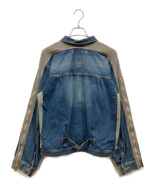 MIHARA YASUHIRO（ミハラヤスヒロ）MIHARA YASUHIRO (ミハラヤスヒロ) 異素材ドッキングデニムジャケット インディゴ サイズ:SIZE Sの古着・服飾アイテム