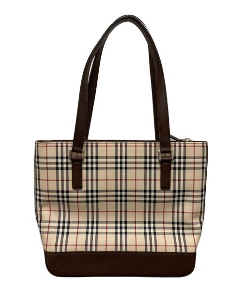 BURBERRY（バーバリー）BURBERRY (バーバリー) トートバッグ ベージュ×ブラウンの古着・服飾アイテム