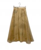 Ameriアメリ）の古着「HOROSCOPE SHEER PLEATS SKIRT」｜ベージュ