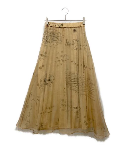Ameri（アメリ）AMERI (アメリ) HOROSCOPE SHEER PLEATS SKIRT ベージュ サイズ:Ⅿの古着・服飾アイテム