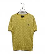 POLO RALPH LAURENポロ・ラルフローレン）の古着「ケーブルニット コットン ショートスリーブ セーター」｜イエロー