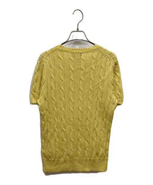 POLO RALPH LAUREN（ポロ・ラルフローレン）POLO RALPH LAUREN (ポロ・ラルフローレン) ケーブルニット コットン ショートスリーブ セーター イエロー サイズ:SIZE Lの古着・服飾アイテム