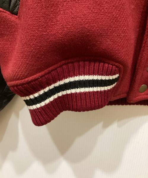 KANSAI MAN（カンサイマン）KANSAI MAN (カンサイマン) 切替レザースタジャン レッド×ブラック サイズ:SIZE Freeの古着・服飾アイテム