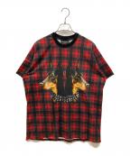 GIVENCHYジバンシィ）の古着「プリントチェックシャツ」｜レッド×ブラック