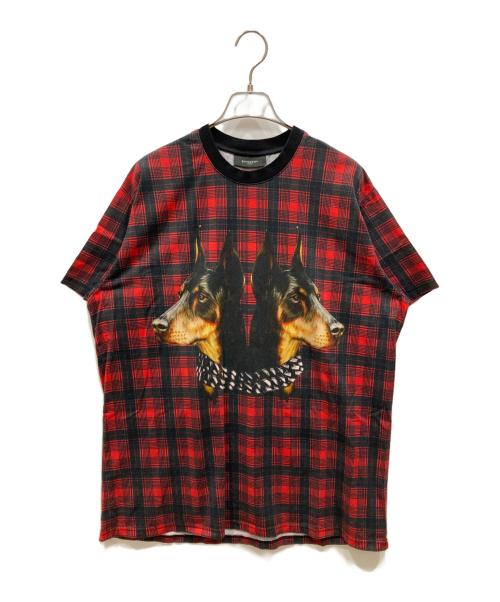 GIVENCHY（ジバンシィ）GIVENCHY (ジバンシィ) プリントチェックシャツ レッド×ブラック サイズ:SIZE XXSの古着・服飾アイテム