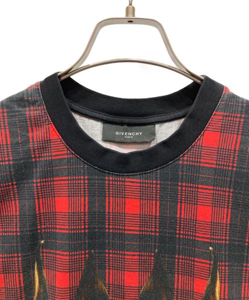 GIVENCHY（ジバンシィ）GIVENCHY (ジバンシィ) プリントチェックシャツ レッド×ブラック サイズ:SIZE XXSの古着・服飾アイテム