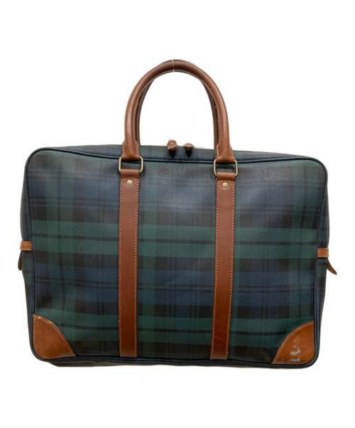 POLO RALPH LAUREN（ポロ・ラルフローレン）POLO RALPH LAUREN (ポロ・ラルフローレン) チェックブリーフケース グリーンの古着・服飾アイテム