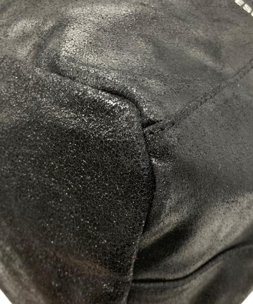 DIESEL（ディーゼル）DIESEL (ディーゼル) 巾着レザーショルダーバッグ ブラック×ブルーの古着・服飾アイテム