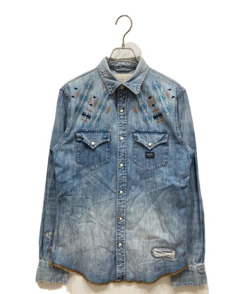 Denim & Supply Ralph Lauren（デニム＆サプライ ラルフローレン）DENIM & SUPPLY RALPH LAUREN (デニム＆サプライ ラルフローレン) ネイティブ柄デニムシャツ ブルー サイズ:SIZE Sの古着・服飾アイテム