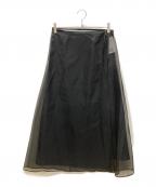 L'appartementアパルトモン）の古着「WRAP SKIRT with ORGANDY」｜ネイビー