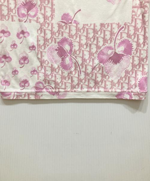 Christian Dior（クリスチャン ディオール）Christian Dior (クリスチャン ディオール) トロッターノースリーブカットソー ピンク×ホワイト サイズ:SIZE 44の古着・服飾アイテム