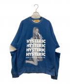 Hysteric Glamourヒステリックグラマー）の古着「MORNING LUCK オーバーサイズスウェット」｜インディゴ