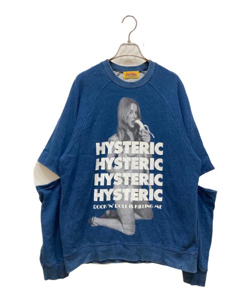 Hysteric Glamour（ヒステリックグラマー）Hysteric Glamour (ヒステリックグラマー) MORNING LUCK オーバーサイズスウェット インディゴ サイズ:SIZE Freeの古着・服飾アイテム