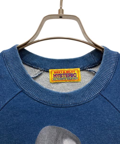 Hysteric Glamour（ヒステリックグラマー）Hysteric Glamour (ヒステリックグラマー) MORNING LUCK オーバーサイズスウェット インディゴ サイズ:SIZE Freeの古着・服飾アイテム