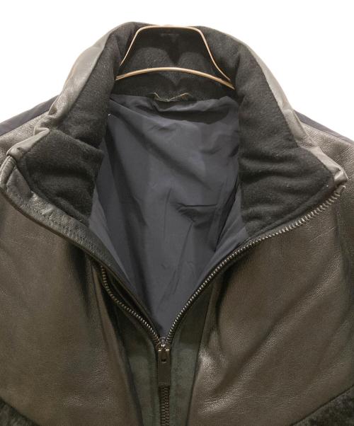 FENDI（フェンディ）FENDI (フェンディ) モンスターアイレザー切替ダウンジャケット ブラック サイズ:SIZE 48の古着・服飾アイテム