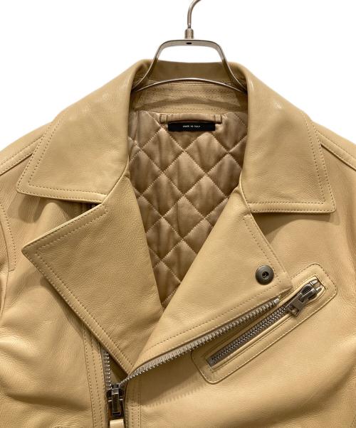 TOM FORD（トムフォード）TOM FORD (トムフォード) カウレザーダブルライダース ベージュ サイズ:	SIZE 48の古着・服飾アイテム