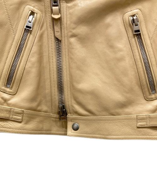TOM FORD（トムフォード）TOM FORD (トムフォード) カウレザーダブルライダース ベージュ サイズ:	SIZE 48の古着・服飾アイテム