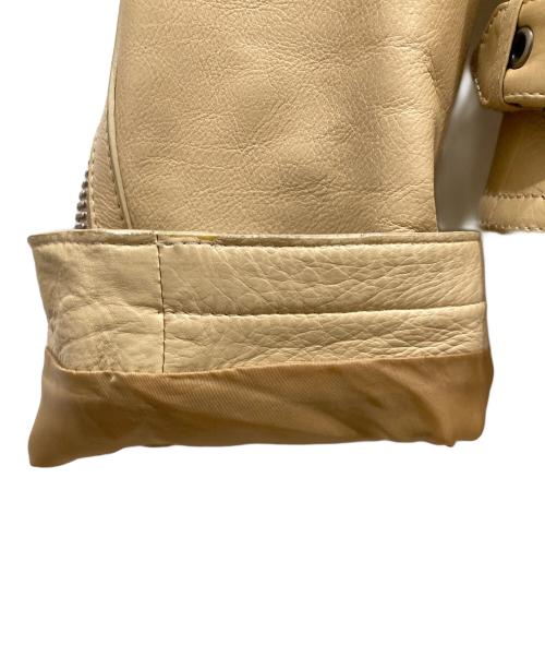 TOM FORD（トムフォード）TOM FORD (トムフォード) カウレザーダブルライダース ベージュ サイズ:	SIZE 48の古着・服飾アイテム