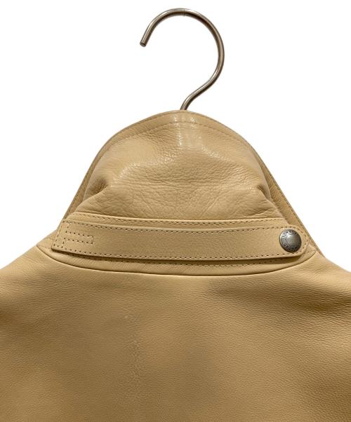 TOM FORD（トムフォード）TOM FORD (トムフォード) カウレザーダブルライダース ベージュ サイズ:	SIZE 48の古着・服飾アイテム