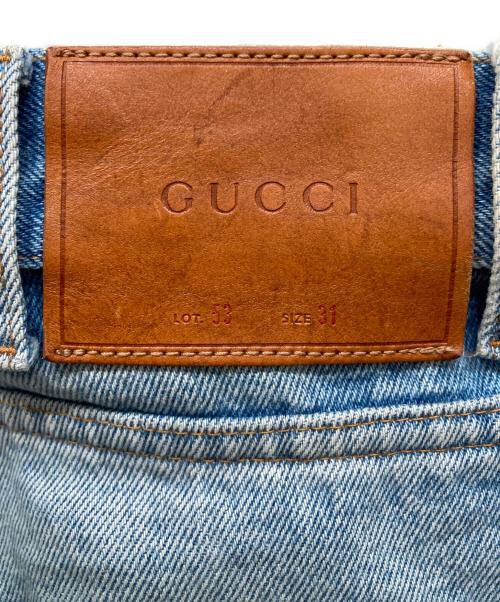 GUCCI（グッチ）GUCCI (グッチ) シェリーラインデニムパンツ スカイブルー サイズ:	SIZE 31の古着・服飾アイテム