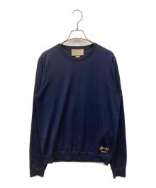 GUCCI（グッチ）の古着「ホースビットロゴウールニット」｜ネイビー