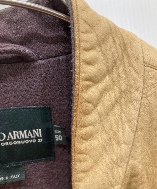 GIORGIO ARMANI（ジョルジョアルマーニ）GIORGIO ARMANI (ジョルジョアルマーニ) ムートンボンバージャケット ベージュ サイズ:SIZE 50の古着・服飾アイテム