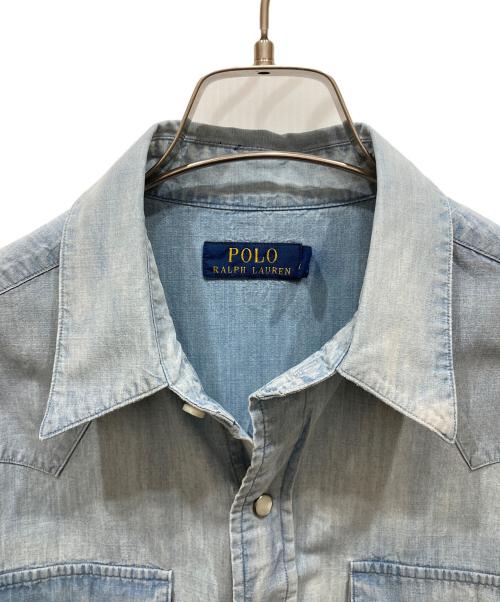 POLO RALPH LAUREN（ポロ・ラルフローレン）POLO RALPH LAUREN (ポロ・ラルフローレン) ウエスタンシャツ スカイブルー サイズ:	SIZE Sの古着・服飾アイテム