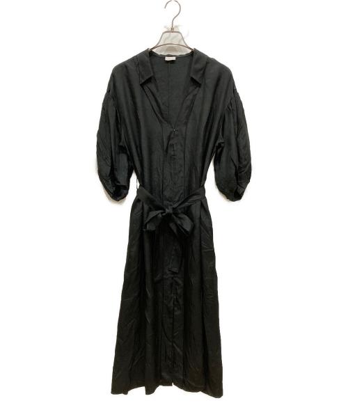 COLUMN（コラム）COLUMN (コラム) vネックボリュームスリーブワンピース ブラック サイズ:SIZE 38の古着・服飾アイテム