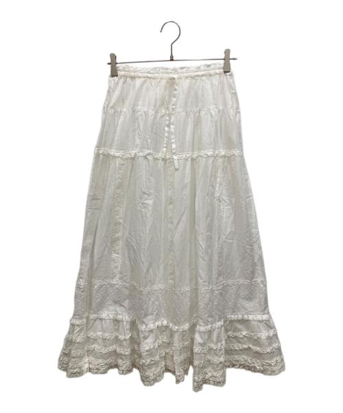 PINK HOUSE（ピンクハウス）PINK HOUSE (ピンクハウス) レース使いスカート ホワイト サイズ:不明の古着・服飾アイテム