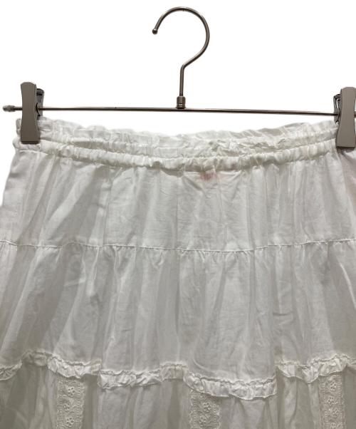 PINK HOUSE（ピンクハウス）PINK HOUSE (ピンクハウス) レース使いスカート ホワイト サイズ:不明の古着・服飾アイテム