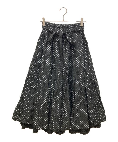 PINK HOUSE（ピンクハウス）PINK HOUSE (ピンクハウス) 水玉プリント ロングスカート ブラック サイズ:不明の古着・服飾アイテム