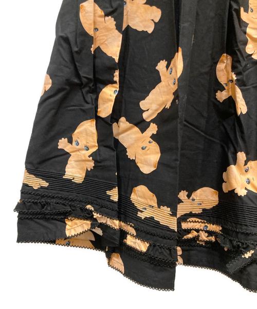 PINK HOUSE（ピンクハウス）PINK HOUSE (ピンクハウス) プリントティアードスカート ブラック×ベージュ サイズ:不明の古着・服飾アイテム