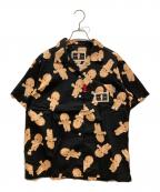 PINK HOUSEピンクハウス）の古着「シャツ」｜ブラック×ベージュ