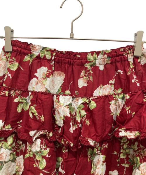 PINK HOUSE（ピンクハウス）PINK HOUSE (ピンクハウス) ブッシュローズプリントスカート レッド サイズ:不明の古着・服飾アイテム