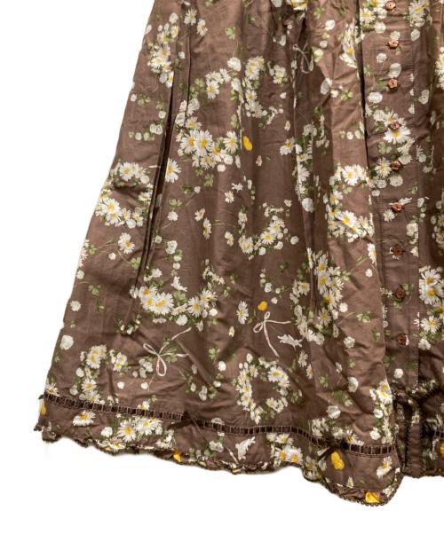 PINK HOUSE（ピンクハウス）PINK HOUSE (ピンクハウス) マーガレットリース フレア スカート ブラウン サイズ:不明の古着・服飾アイテム
