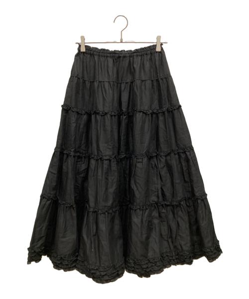 PINK HOUSE（ピンクハウス）PINK HOUSE (ピンクハウス) ロングティアードスカート ブラック サイズ:不明の古着・服飾アイテム