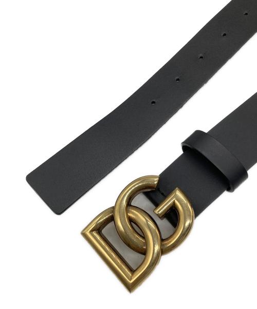 DOLCE & GABBANA（ドルチェ＆ガッバーナ）DOLCE & GABBANA (ドルチェ＆ガッバーナ) DG Buckle Leather Belt ブラック サイズ:SIZE 38の古着・服飾アイテム