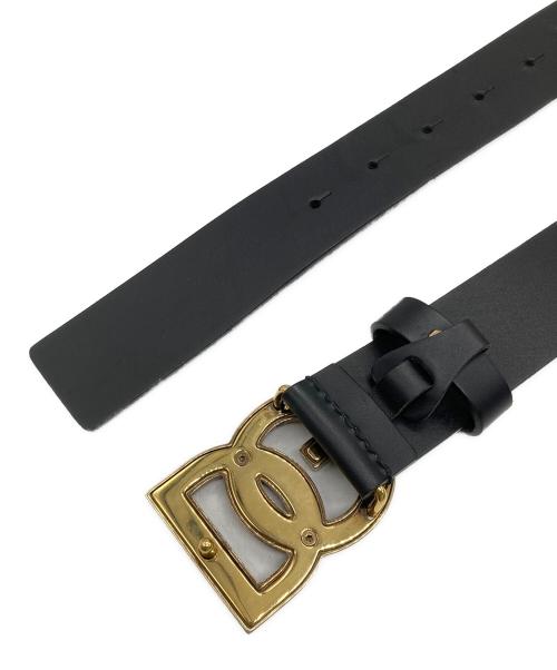 DOLCE & GABBANA（ドルチェ＆ガッバーナ）DOLCE & GABBANA (ドルチェ＆ガッバーナ) DG Buckle Leather Belt ブラック サイズ:SIZE 38の古着・服飾アイテム