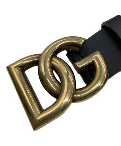 DOLCE & GABBANA（ドルチェ＆ガッバーナ）DOLCE & GABBANA (ドルチェ＆ガッバーナ) DG Buckle Leather Belt ブラック サイズ:SIZE 38の古着・服飾アイテム