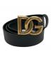DOLCE & GABBANA（ドルチェ＆ガッバーナ）の古着「DG Buckle Leather Belt」｜ブラック