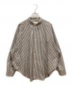 THE SHINZONEザ シンゾーン）の古着「STRIPE DADDY SHIRT」｜ブラウン×ホワイト