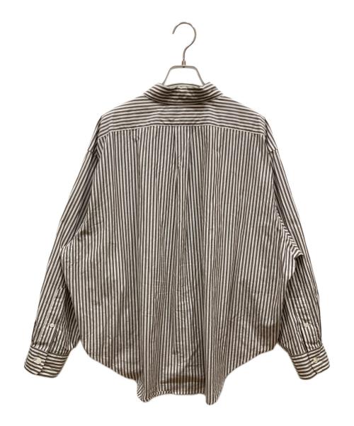 THE SHINZONE（ザ シンゾーン）THE SHINZONE (ザ シンゾーン) STRIPE DADDY SHIRT ブラウン×ホワイト サイズ:POの古着・服飾アイテム