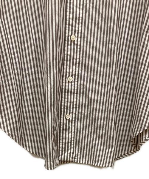 THE SHINZONE（ザ シンゾーン）THE SHINZONE (ザ シンゾーン) STRIPE DADDY SHIRT ブラウン×ホワイト サイズ:POの古着・服飾アイテム