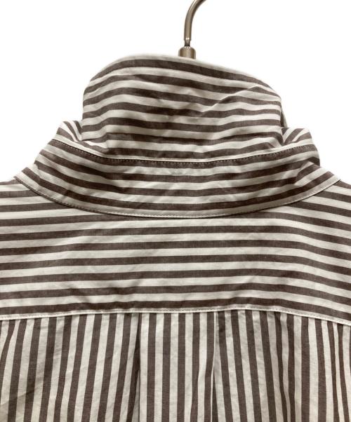 THE SHINZONE（ザ シンゾーン）THE SHINZONE (ザ シンゾーン) STRIPE DADDY SHIRT ブラウン×ホワイト サイズ:POの古着・服飾アイテム