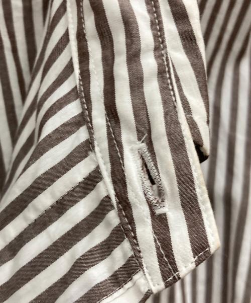 THE SHINZONE（ザ シンゾーン）THE SHINZONE (ザ シンゾーン) STRIPE DADDY SHIRT ブラウン×ホワイト サイズ:POの古着・服飾アイテム